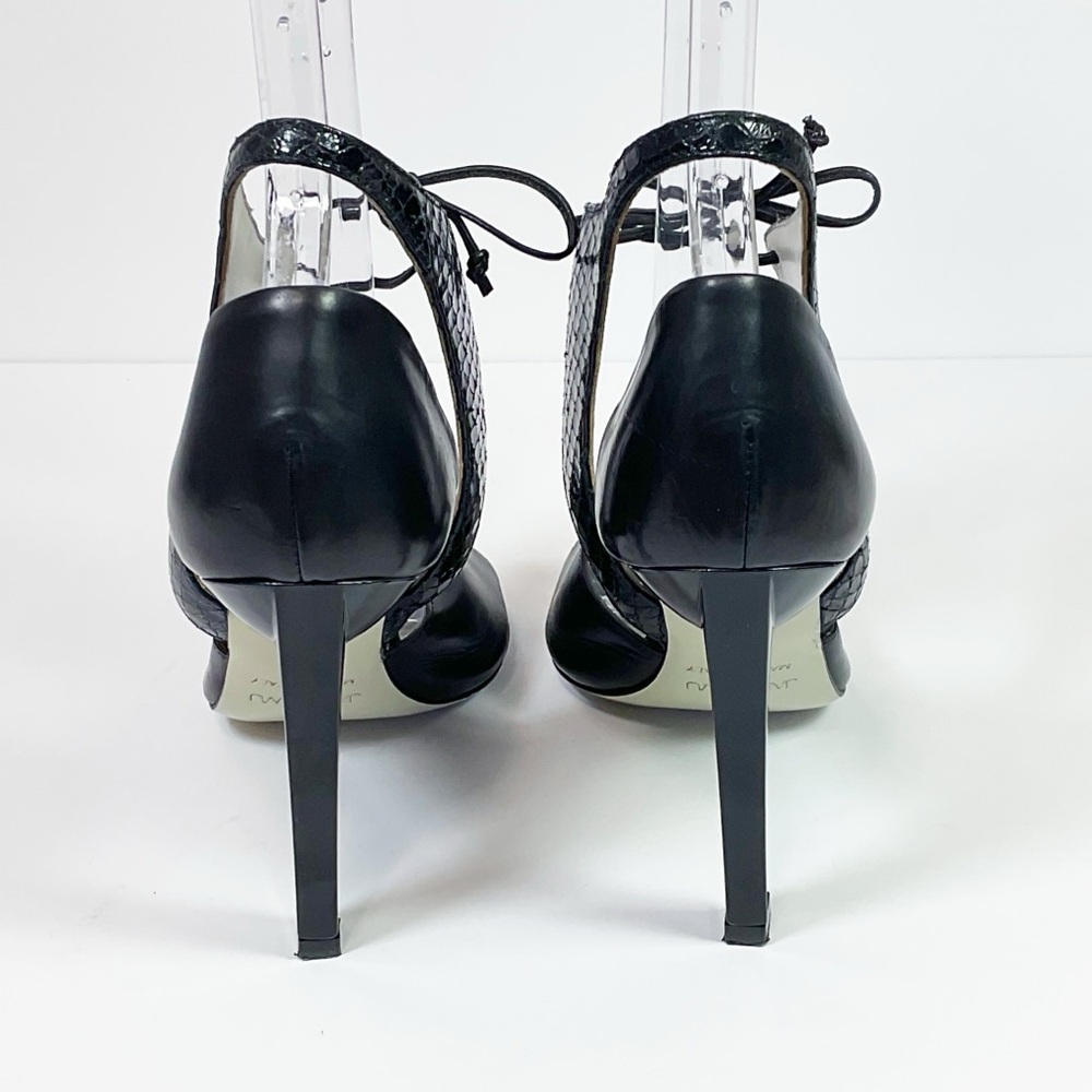 Jason Wu Runway Billie Snake Print Leather Cutout High Heel Sandals - Picture 5 of 10